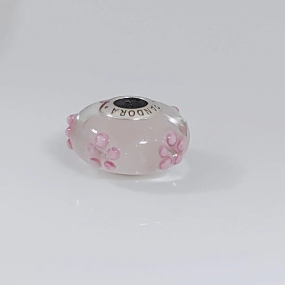 Pandora Pink Flower Murano Glass Charm Bead with box - Picture 1 of 4